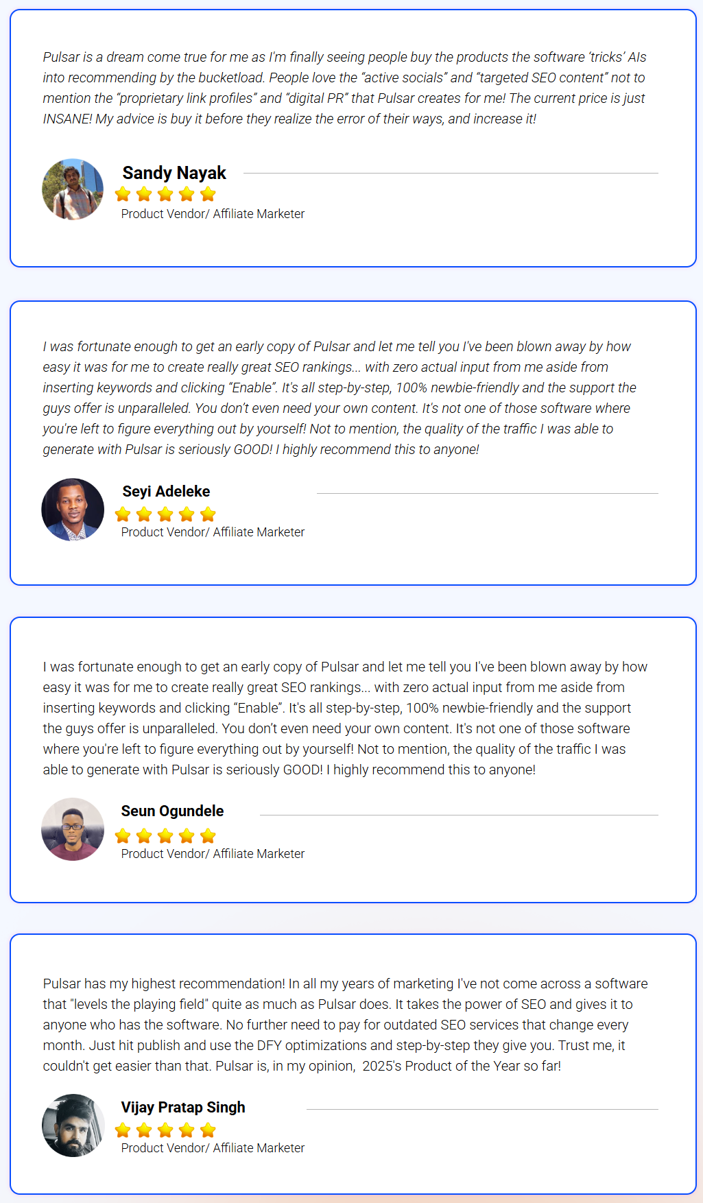 Pulsar App Feedbacks